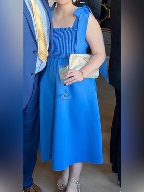ASOS Electric Blue Midi Dress with Tie Straps